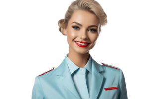 AI generated Happy Flight Attendant Posing, Face Shot, Isolated on Transparent Background. AI png