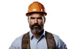 AI generated Engineer with Hard Hat on Transparent Background. AI png