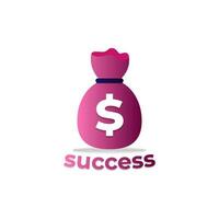 Money bag with dollar icon, business and finance, financial solution. Success concept design element. vector