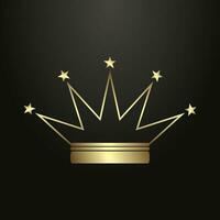 Luxury Crown chart circle buttons, premium banners, buttons on Dark background, Set of gold button in processing gold, vector illustration