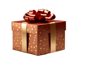 AI generated Christmas Gift on Transparent Background. AI png