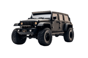 ai généré noir jeep sur une transparent Contexte. ai png