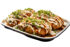 AI generated Takoyaki on a Transparent Background. AI png