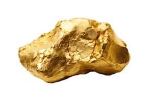 AI generated Gold Nugget Isolated on Transparent Background. AI png