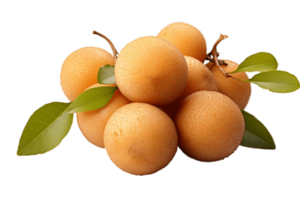 ai generado un longan Fruta en un transparente antecedentes. ai png