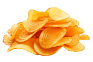 AI generated Potato Chips Isolated on a Transparent Background. AI png