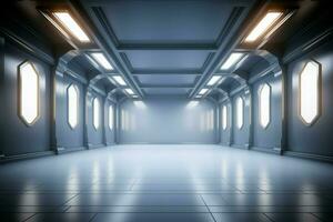 AI generated Visual serenity Empty room illuminated from the top, 3D rendering photo