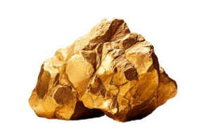 AI generated Gold Nugget Isolated on Transparent Background. AI png