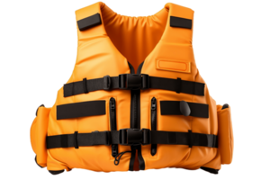 AI generated Front View of Life Jacket Isolated on Transparent Background. AI png