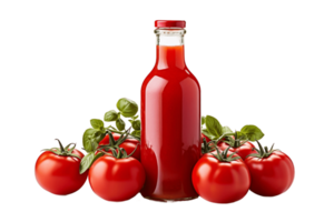 AI generated Tomato Catsup in Bottle Isolated on Transparent Background. AI png