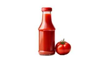 AI generated Tomato Catsup in Bottle Isolated on Transparent Background. AI png