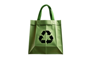 ai generiert Öko Tasche mit recyceln Symbol auf ein transparent Hintergrund. ai png