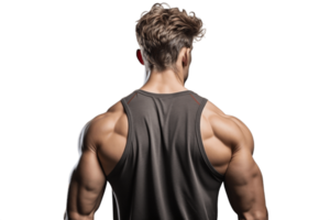 AI generated Athlete Flexing from Back View, Isolated on Transparent Background. AI png