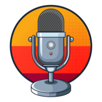 Podcast diffusion illustration dans dessin animé style png