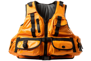 AI generated Front View of Life Jacket Isolated on Transparent Background. AI png