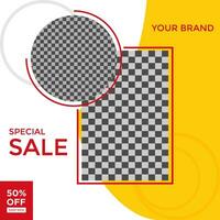 SOCIAL MEDIA POST. FASHION SALE DISCOUNT PROMOTION AND OFFER DESIGN. TEMPLATE BACKGROUND COVER VECTOR