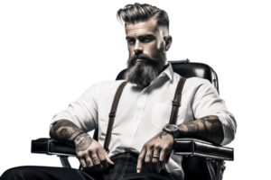 AI generated Barber on Transparent Background. AI png