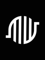 mw monogram logo template vector