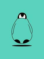 pingüino línea logo concepto vector