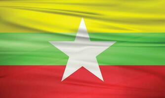 Illustration of Myanmar Burma Flag and Editable vector Myanmar Burma Country Flag