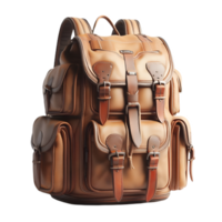 AI generated Isolated backpack cutout object on transparent background, PNG file