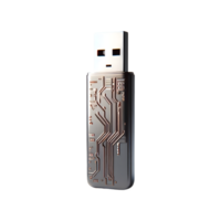 AI generated Isolated flash drive cutout object on transparent background, PNG file