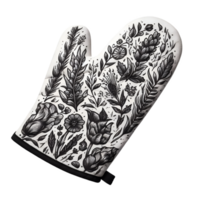 AI generated Isolated oven mitt cutout object on transparent background, PNG file