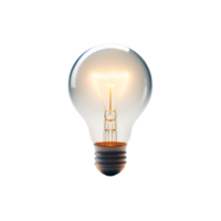 AI generated Isolated light bulb cutout object on transparent background, PNG file