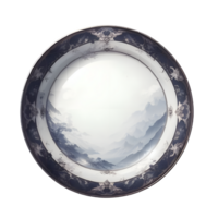 AI generated Isolated Plate cutout object on transparent background, PNG file