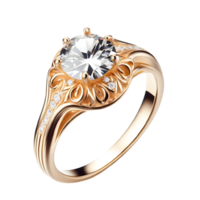 AI generated Isolated ring cutout object on transparent background, PNG file