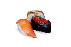 sushi set nigiri sushi gunkan unagi on png transparent background isolated