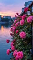 ai generado rosas en el jardín foto