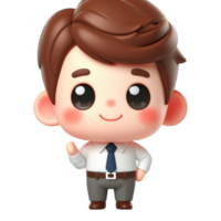 3d render illustration of cute boy png