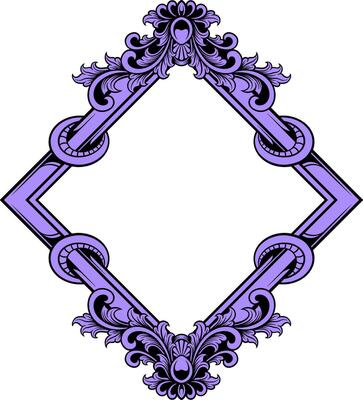 Vector square frame with ornament illustration