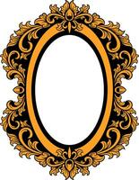 Vector mirror ornament frame
