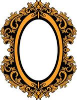 Vector mirror ornament frame