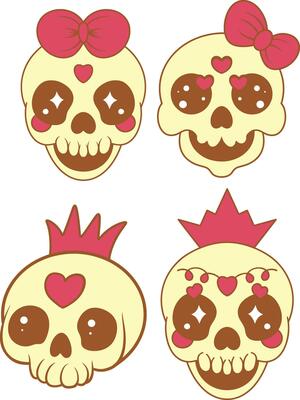 Vector cute skull illustration