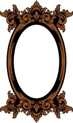 Vector mirror ornament frame
