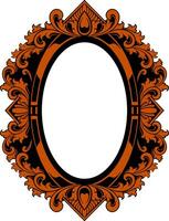 Vector mirror ornament frame