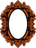 Vector mirror ornament frame