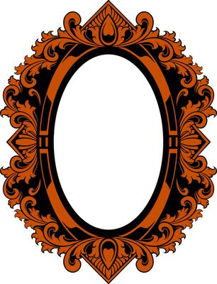 Vector mirror ornament frame