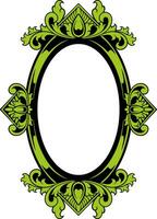 Vector mirror ornament frame