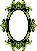 Vector mirror ornament frame