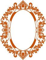 Vector mirror ornament frame