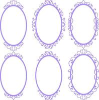 Vector set mirror ornament frame