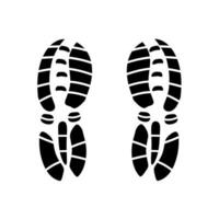 Silhouette of a pair of sneakers printed on a white background. Shoe footprint vector. vector