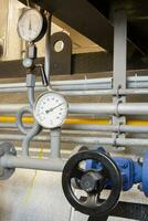 Manometer pressure gas line with valve photo