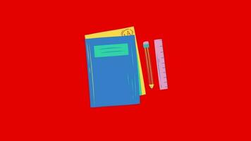 Book Animation with red screen. video