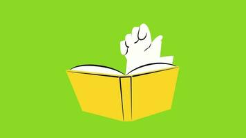 livro animação com verde tela. video