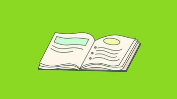 livro animação com verde tela. video